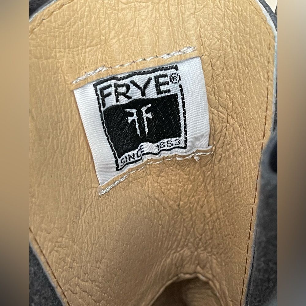 FRYE Veronica black leather combat Tanker Moto Boot 7 - Picture 9 of 17